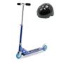 Imagem de Patinete Dm Radical Azul Ajustável Dobrável 40Kg + Capacete