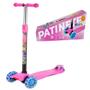 Imagem de Patinete Dm Radical New Plus Rosa Até 40kg Infantil Roda Led