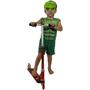 Imagem de Patinete Dm Toys Infantil 2 Rodas Vermelho + Fantasia Hulk