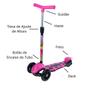 Imagem de Patinete DM Toys Radical Power Rosa Para Crianças Até 40 Kg