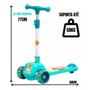 Imagem de Patinete Dm Urso Fofo Azul Menino Dobravel Até 50kg Infantil