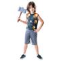 Imagem de Patinete Dobrável 3 Rodas Alumínio Infantil + Fantasia Thor