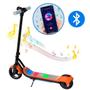 Imagem de Patinete Elétrico Infantil Portátil Bluetooth Led Laranja