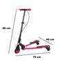 Imagem de Patinete Frog New Radical Ski Trinete 3 Rodas Infantil Dobrável DM Toys DMR5819 Rosa