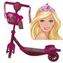 Imagem de Patinete Infantil 03 Rodas Barbie Com Cesta E Kit Capacete