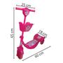 Imagem de Patinete Infantil 3 Rodas Altura Ajustável Até 25kg Com Luz Led Criança Dobrável Rosa Importway