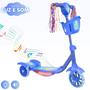 Imagem de Patinete Infantil 3 Rodas com Led Som e Cesta Menino Menina