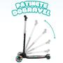 Imagem de Patinete infantil 3 rodas com luzes led dobrável e ajustável menino menina