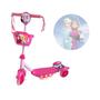 Imagem de Patinete Infantil 3 Rodas Frozen com LED com Cestinha Menina