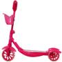 Imagem de Patinete Infantil 3 Rodas Gel Musical Cesta Luzes Feminino Menina Princesa Rosa Importway BW-010-R