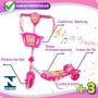 Patinete Infantil 3 Rodas Menina Ajustável Até 35kg Luz Som - DM Toys Imagem de Patinete Infantil 3 Rodas Menina Ajustável Até 35kg Luz Som