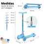 Patinete Infantil Com 3 Rodas, Luzes Led Piscantes nas Rodas, Altura Ajustável, Dobrável Fácil de Transportar Suporta até 50Kg, Cor Azul. - uniduniToys Imagem de Patinete Infantil Com 3 Rodas, Luzes Led Piscantes nas Rodas, Altura Ajustável, Dobrável Fácil de Transportar Suporta até 50Kg, Cor Azul.