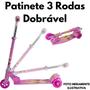 Imagem de Patinete Infantil De Ferro 3 Rodas Com Luz Personagem:Bettie