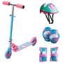 Imagem de Patinete Infantil Feminino 2 Rodas Unicornio ES270 + Kit de Proteção Infantil Unicorn ES199 - Atrio