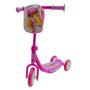 Imagem de Patinete Infantil Menina 3 Rodas Rosa Com Bolsa