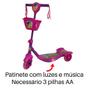 Imagem de Patinete Infantil Menina Princesa 3 Rodas Musical Luzes