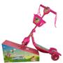 Imagem de Patinete Infantil Menina rosa claro 3 rodas Musical Luzes