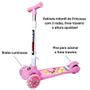 Imagem de Patinete Infantil Meninas Princesas Rosa com Luzes 3 Rodas