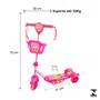 Imagem de Patinete Infantil Rosa Com Cesta Belinda Musical C/ Luz 35kg