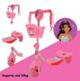 Imagem de Patinete Infantil Rosa Menina Princesa Com Cestinha Som e Luz 3 Rodas Zippy Toys