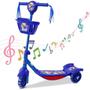 Imagem de Patinete Infantil Rosa ul Luz Led Musical 3 Rodas Cesta