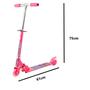 Imagem de Patinete Infantil Rosa Urso 2 Rodas Luzes Led 45kg Dobrável - Art Brink