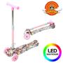 Imagem de Patinete Looney Tunes Rosa para Crianças de 3 Rodas LED