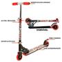 Imagem de Patinete para Meninos Vermelho 2 Rodas Com Luzes de Led BBR Toys B0005