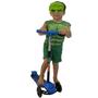 Imagem de Patinete Radical Dm Toys Menino 3 Rodas Azul + Fantasia Hulk