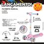 Imagem de Patinete Radical Infantil Dobrável 3 Rodas Com Luz Led e Som DM Toys DMR6809 Rosa