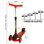 Imagem de Patinete Radical Power Vermelho de 3 Rodas Dm Toys DMR 5551