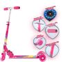 Imagem de Patinete Veloz 3 Roda Led Menina Radical + Capacete Infantil