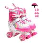 Imagem de Patins 4 Rodas ARCO IRIS Com Luz De Led E Glitter Top Patins Com Kit Proteção Menina Menino 