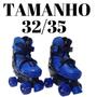 Imagem de Patins 4 Rodas Azul Com Kit de Proteção Elite Tamanho:32/35