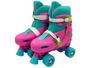 Imagem de Patins 4 Rodas Infantil Fenix 2 em 1 Azul e Rosa - com Acessórios