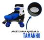 Imagem de Patins 4 Rodas Infantil Roller Ajustável Azul Com Inmetro P, M e G