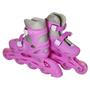 Imagem de Patins 4 rodas inline rosa com kit protecao tamanho 39/42