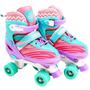 Imagem de Patins 4 Rodas Quad Infantil Ajustável Kit Proteção Violeta