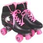 Imagem de Patins 4 rodas quad love preto e rosa clássico menina 36