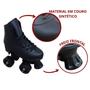 Imagem de Patins 4 rodas roller classic kit proteção preto tam 30/31