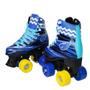 Imagem de Patins 4 Rodas Roller Infantil Kit Proteção 36/37 Azul
