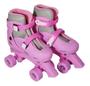 Imagem de Patins 4 rodas roller rosa c/kit protecao tamanho g 39-42