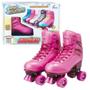 Imagem de Patins 4 Rodas Rosa Ajustável 35 Ao 38 Cadarço Fenix