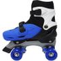 Imagem de Patins Clássico Quad 4 Rodas Roller + Acessórios Masculino Azul Importway BW-017-AZ