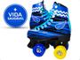 Imagem de Patins Com 4 Rodas Bw020 Roller Clássico Quad Azul 30-31 Com Sistema De Freio Frontal Para Maior Segurança