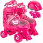 Imagem de Patins Com Proteção E Ajuste Infantil 30 - 41 Meninas Rosa Com Luz Led E Freio - Fenix Brinquedos