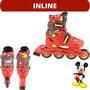 Imagem de Patins do Mickey Disney Original Triline 4 Rodas de Gel Menino Tam 32 ao 35 + Kit Proteção completo