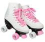 Imagem de Patins Feminino 4 Rodas Roller Retrô Tamanho 38 Classico Branco (DMR5167-R38)