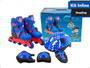 Imagem de Patins In Line Azul Shopdng 34 Ao 37 Ajustável + Kit Proteção (1502)