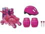 Imagem de Patins In Line Infantil Barbie Fun - Rosa com Acessórios